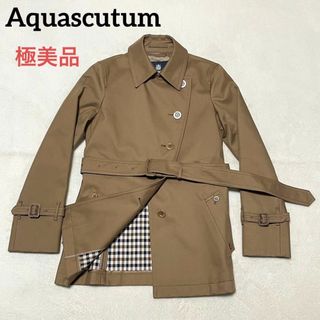 アクアスキュータム(AQUA SCUTUM)の670 ほぼ未使用 Aquascutum トレンチコート ミドル 茶系 M(トレンチコート)