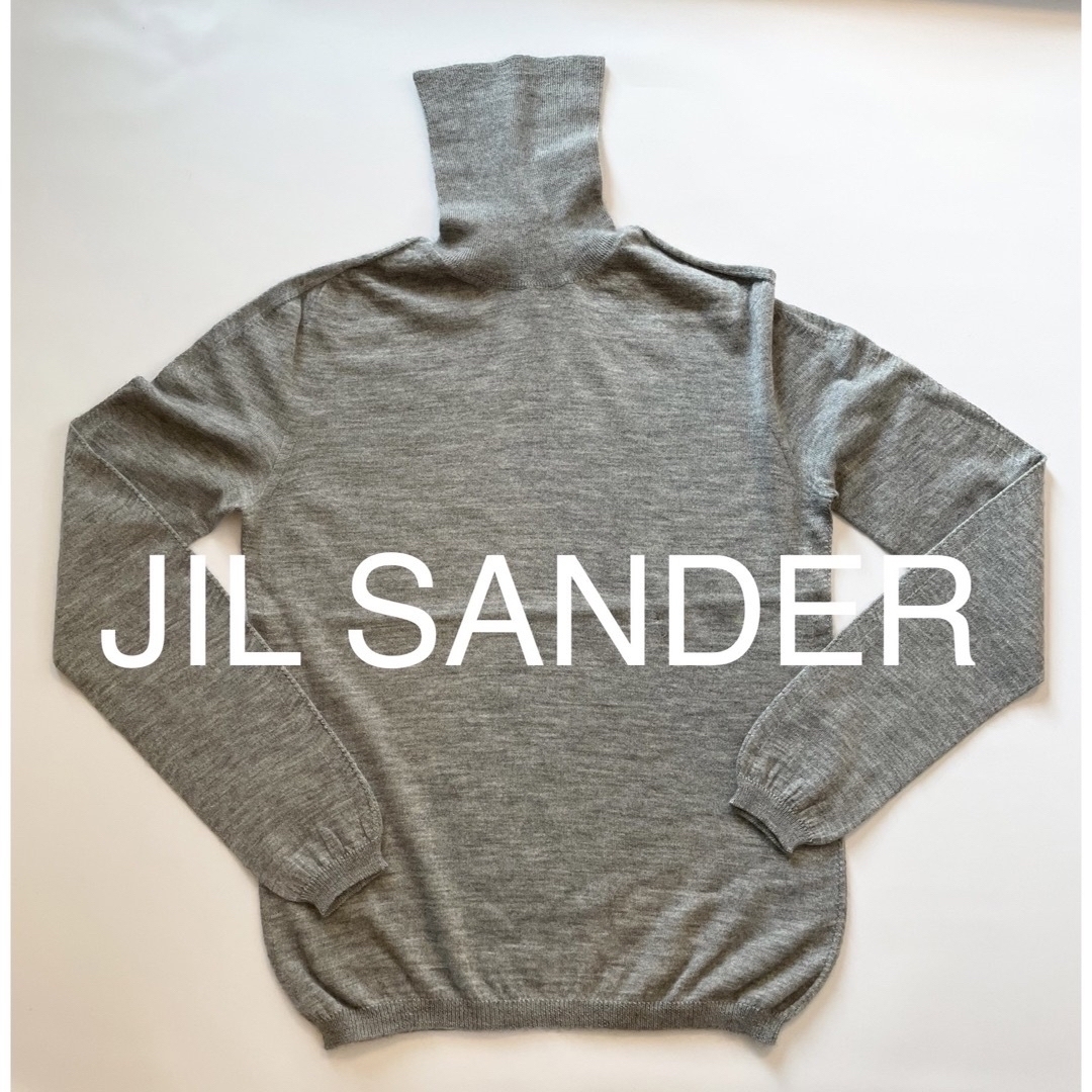 JIL SANDER カシミヤシルク タートルニットライトグレー36