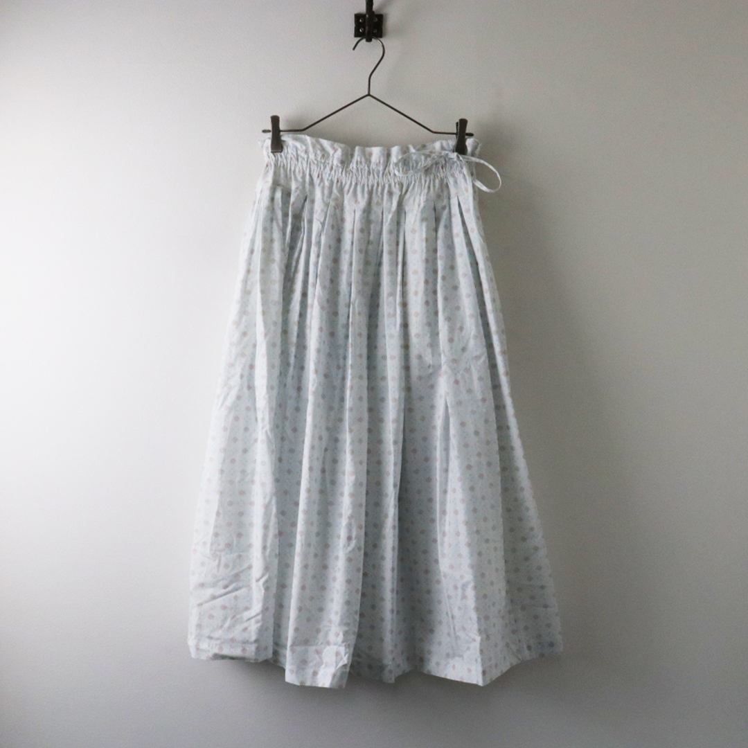 22SS ジェーンマープル Jane Marple Dans Le Salon Vintage pattern cloth quatre tuck skirt スカート M/サックス【2400013569781】