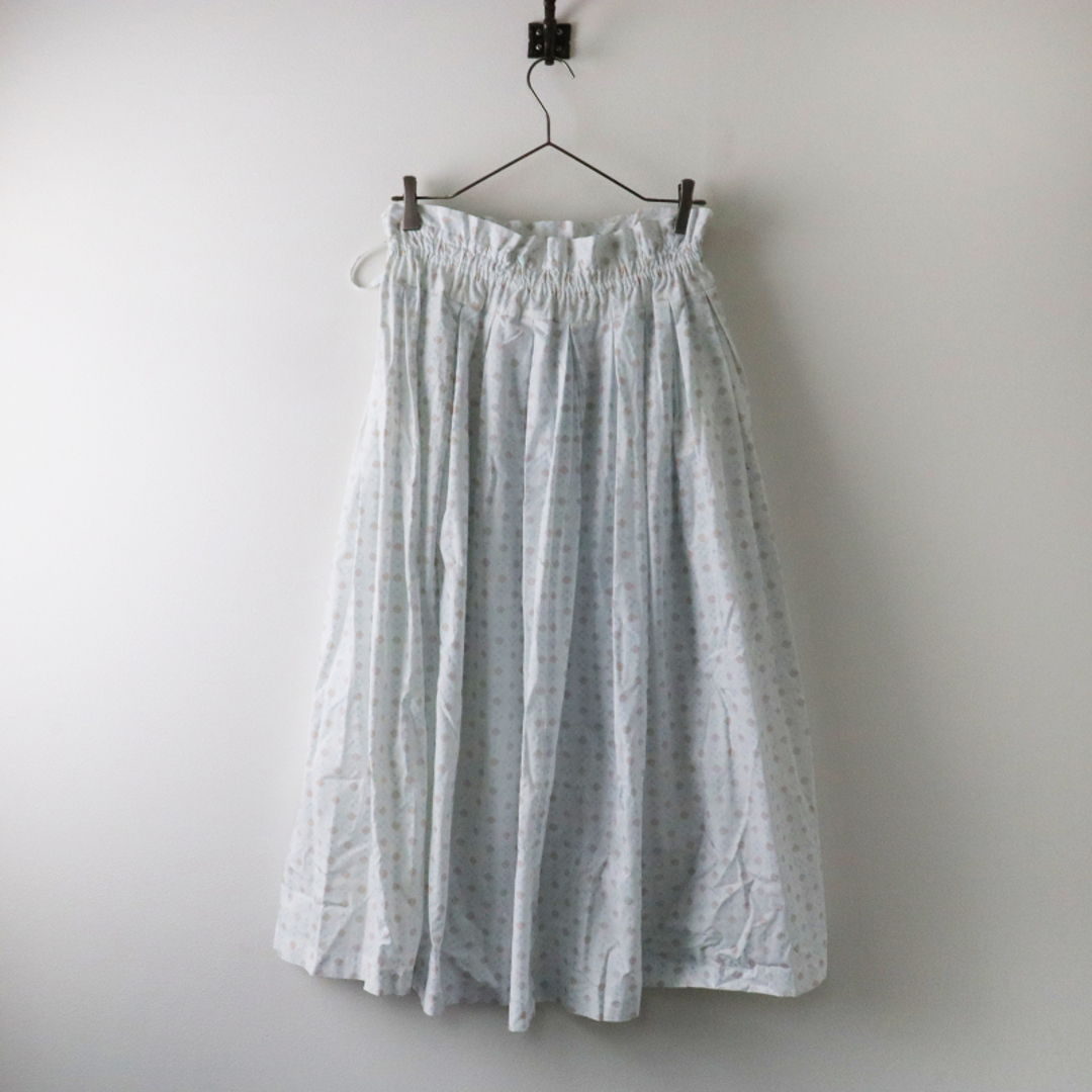 22SS ジェーンマープル Jane Marple Dans Le Salon Vintage pattern cloth quatre tuck skirt スカート M/サックス【2400013569781】 2