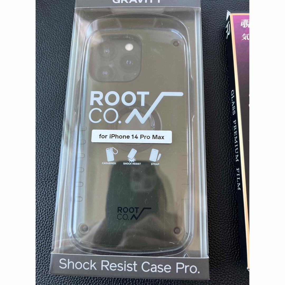 開封のみ　ROOT CO. ルートコー iPhone14ProMax用　カーキスマホアクセサリー