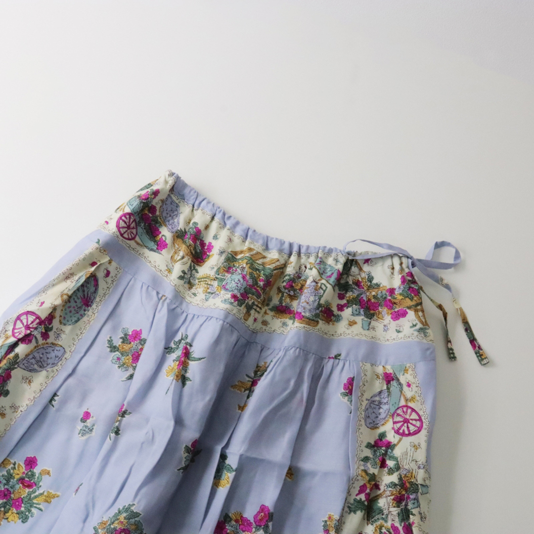 美品 今期 23SS ジェーンマープル Jane Marple Dans Le Salon Flower festival drawstring skirt スカート M/サックス【2400013569866】