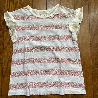 クミキョク(kumikyoku（組曲）)のオンワード樫山 組曲キッズ 花柄ボーダーTシャツ 140cm(Tシャツ/カットソー)