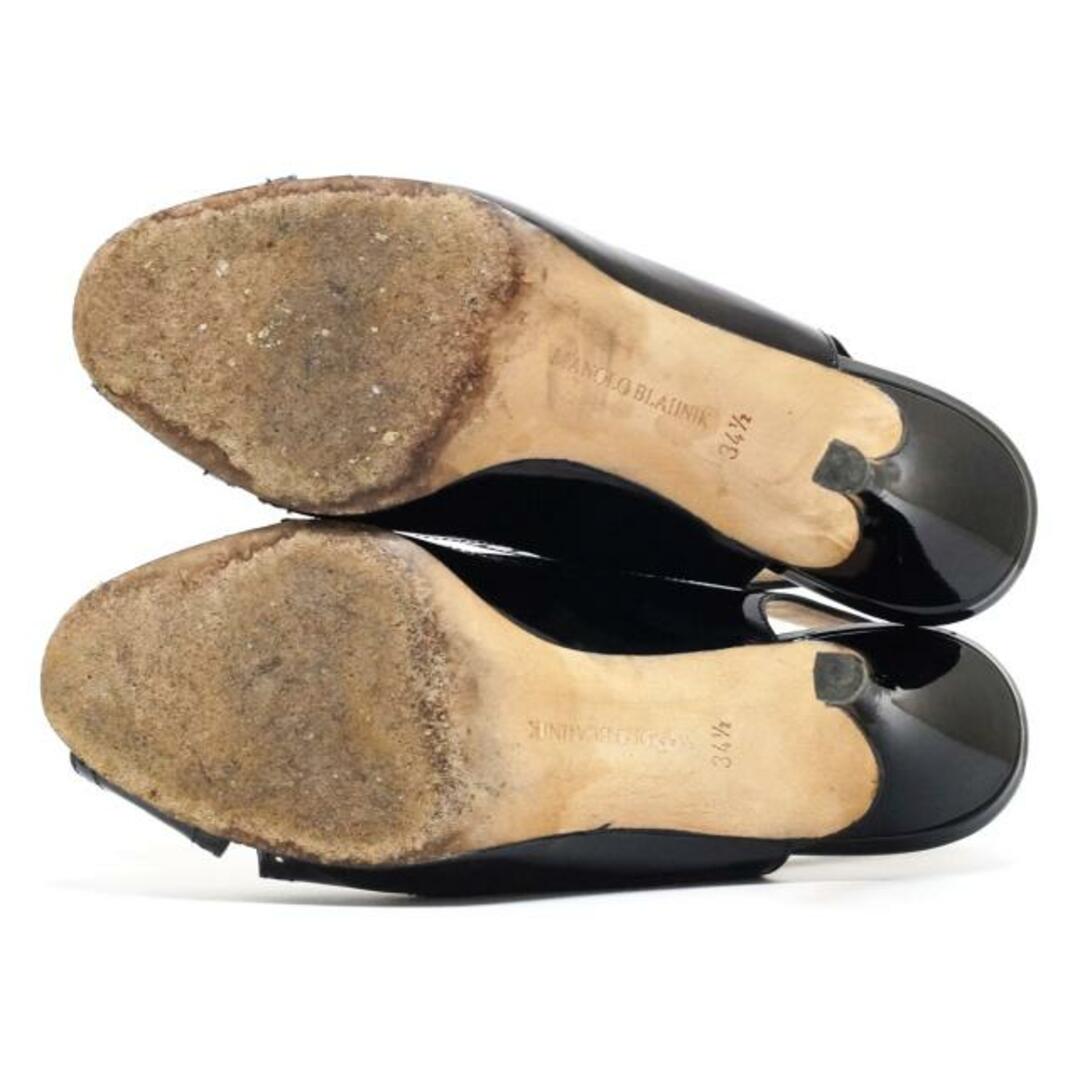 MANOLO BLAHNIK(マノロブラニク)のマノロブラニク サンダル 34 1/2 - 黒 レディースの靴/シューズ(サンダル)の商品写真