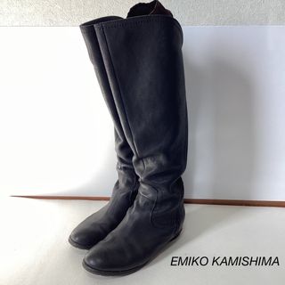 インタープラネット(INTERPLANET)のEMIKO KAMISHIMA本革　ロングブーツ　24.5cm(ブーツ)