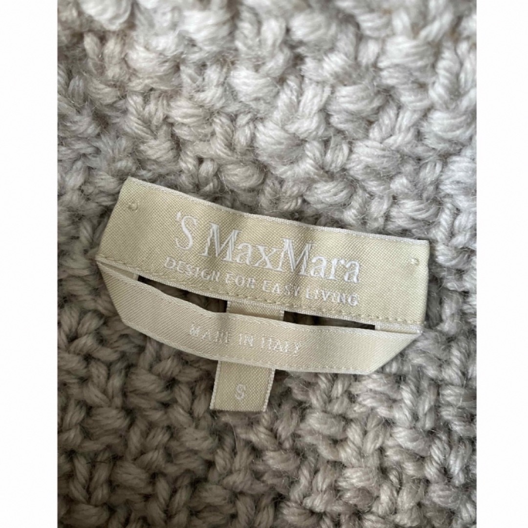 美品◆MaxMara カシミヤ ニットワンピース タートルネック バラ 青 L