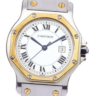 訳あり カルティエ CARTIER W2001583 サントスオクタゴン LM YGコンビ デイト クォーツ メンズ _579604【ev20】