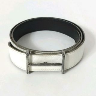 エルメス(Hermes)のエルメス ベルト 85 - 白 シルバー金具(ベルト)