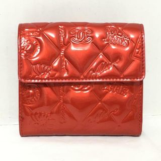 シャネル(CHANEL)のCHANEL(シャネル) Wホック財布美品  レッド(財布)