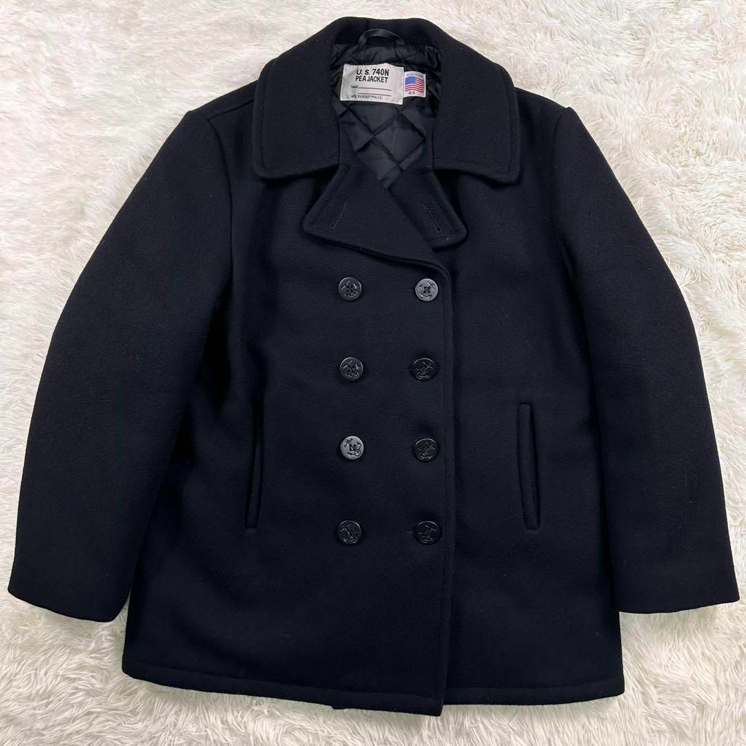schott - 美品•希少 SCHOTT 740N メルトンウール ピーコート XL USA 紺