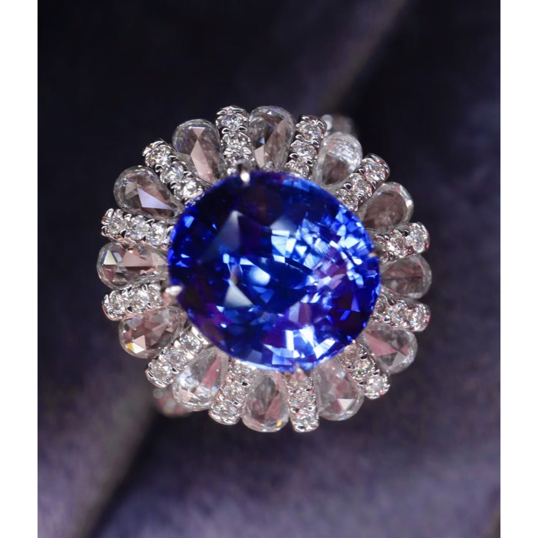 天然コーンフラワー ブルーサファイア ダイヤ リング4ct k18 ¥ レディースのアクセサリー(リング(指輪))の商品写真