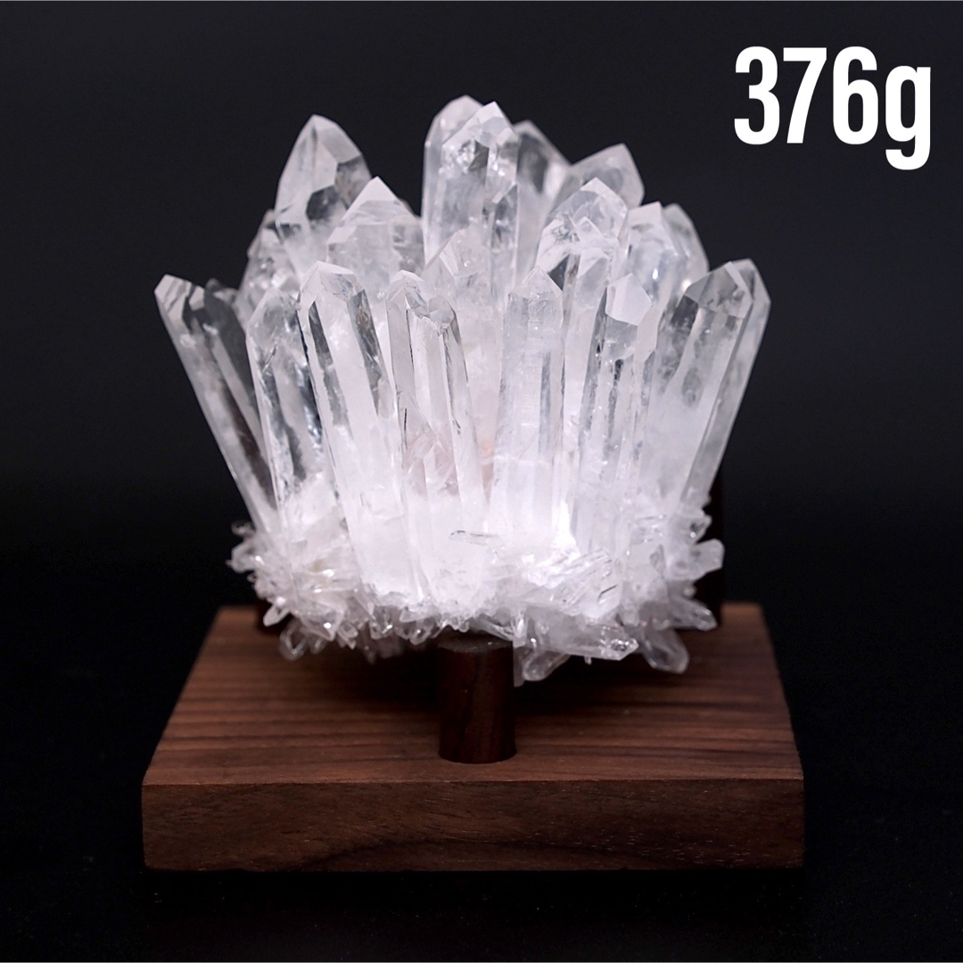 376g】水晶クラスター パワーストーン 台座付き 透明水晶 浄化 天然石-