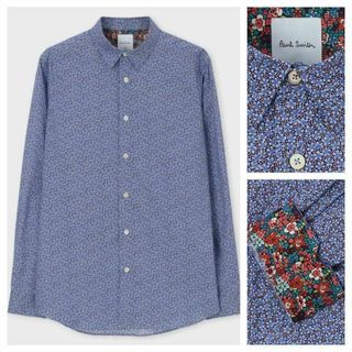 Paul Smith COLLECTION 花柄シャツ フラワー 総柄 ブルー