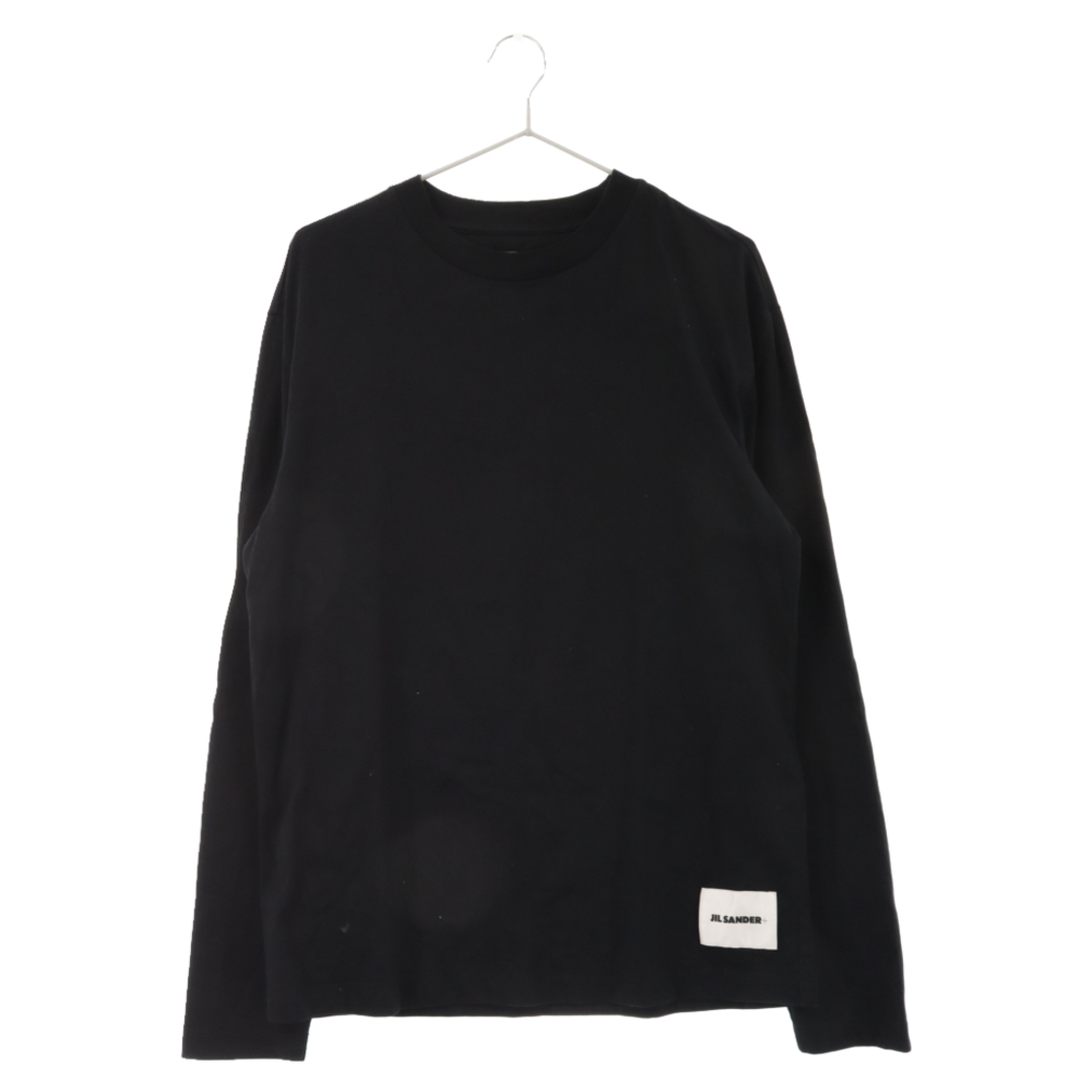 JIL SANDER PLUS ジルサンダー プラス 23SS ロゴパッチ ロングスリーブパック カットソー 長袖Tシャツ ブラック J47GC0002-J45048