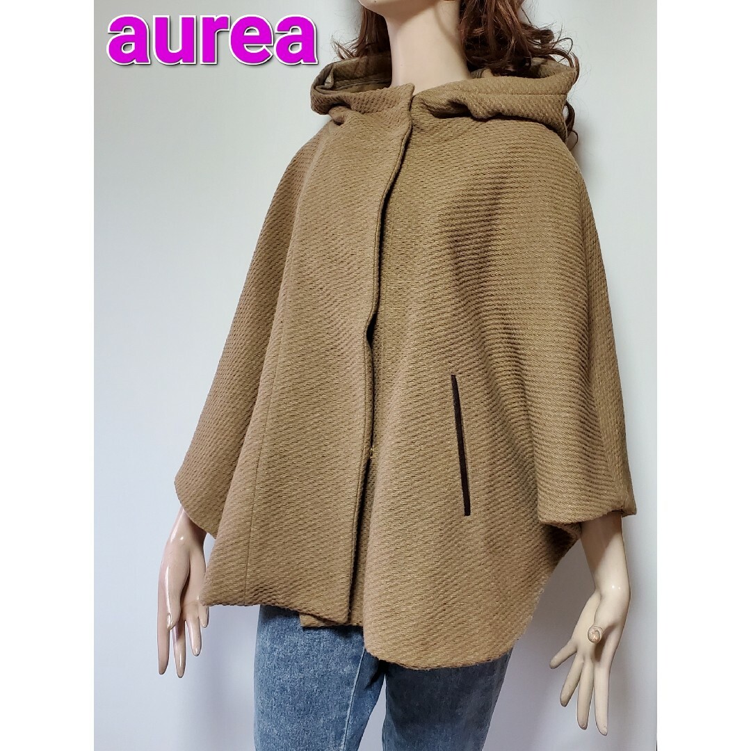 aurea　アウレア　フード付きポンチョコート レディースのジャケット/アウター(ポンチョ)の商品写真