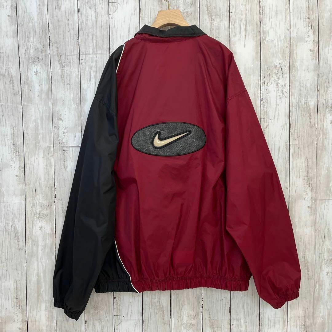 90sヴィンテージNIKEナイキ　刺繍ロゴ切替カラーナイロンジャケット　XL 3