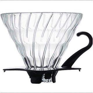 コーヒー ドリップ ドリッパー ガラス 抽出 黒 ブラック 大きいサイズ(コーヒーメーカー)