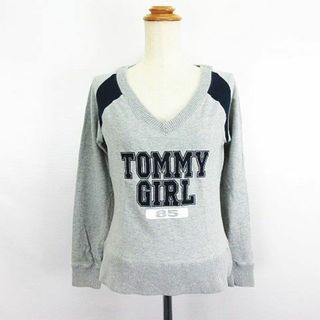 トミーガール(tommy girl)のトミーガール カットソー スウェット 長袖 Vネック ストレッチ XS グレー(トレーナー/スウェット)