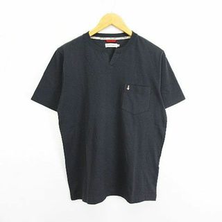 ハッシュパピー(Hush Puppies)のハッシュパピー Tシャツ 半袖 スキッパー ロゴ コットン M チャコールグレー(Tシャツ/カットソー(半袖/袖なし))