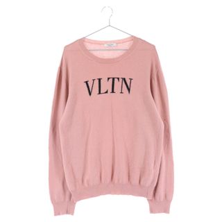 ヴァレンティノ(VALENTINO)のVALENTINO ヴァレンチノ カシミア混 VLTNフロントロゴ クルーネックニットセーター ピンク RV3KC26U54H(ニット/セーター)