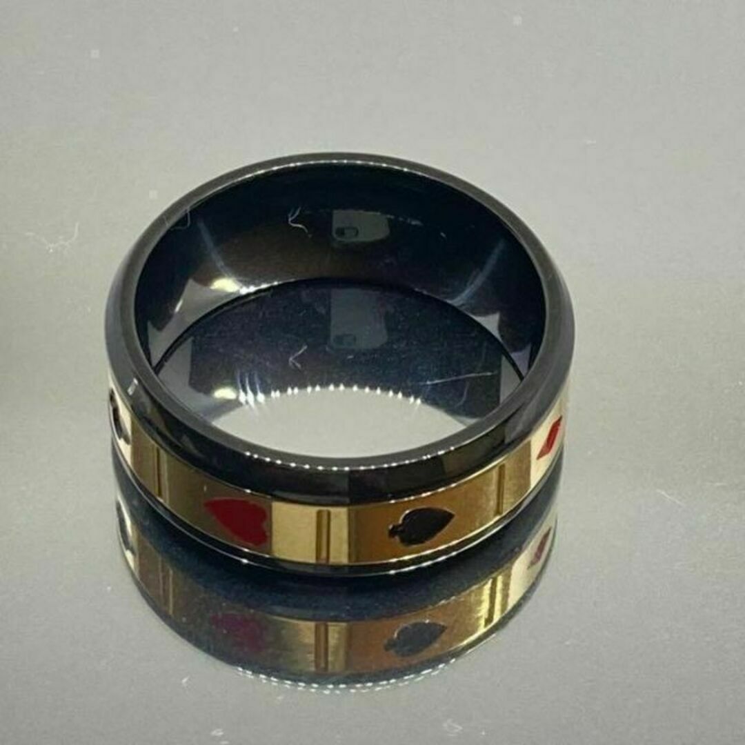 ゴールド リング トランプ タングステン 指輪 おしゃれ ヴィンテージ 16号 メンズのアクセサリー(リング(指輪))の商品写真