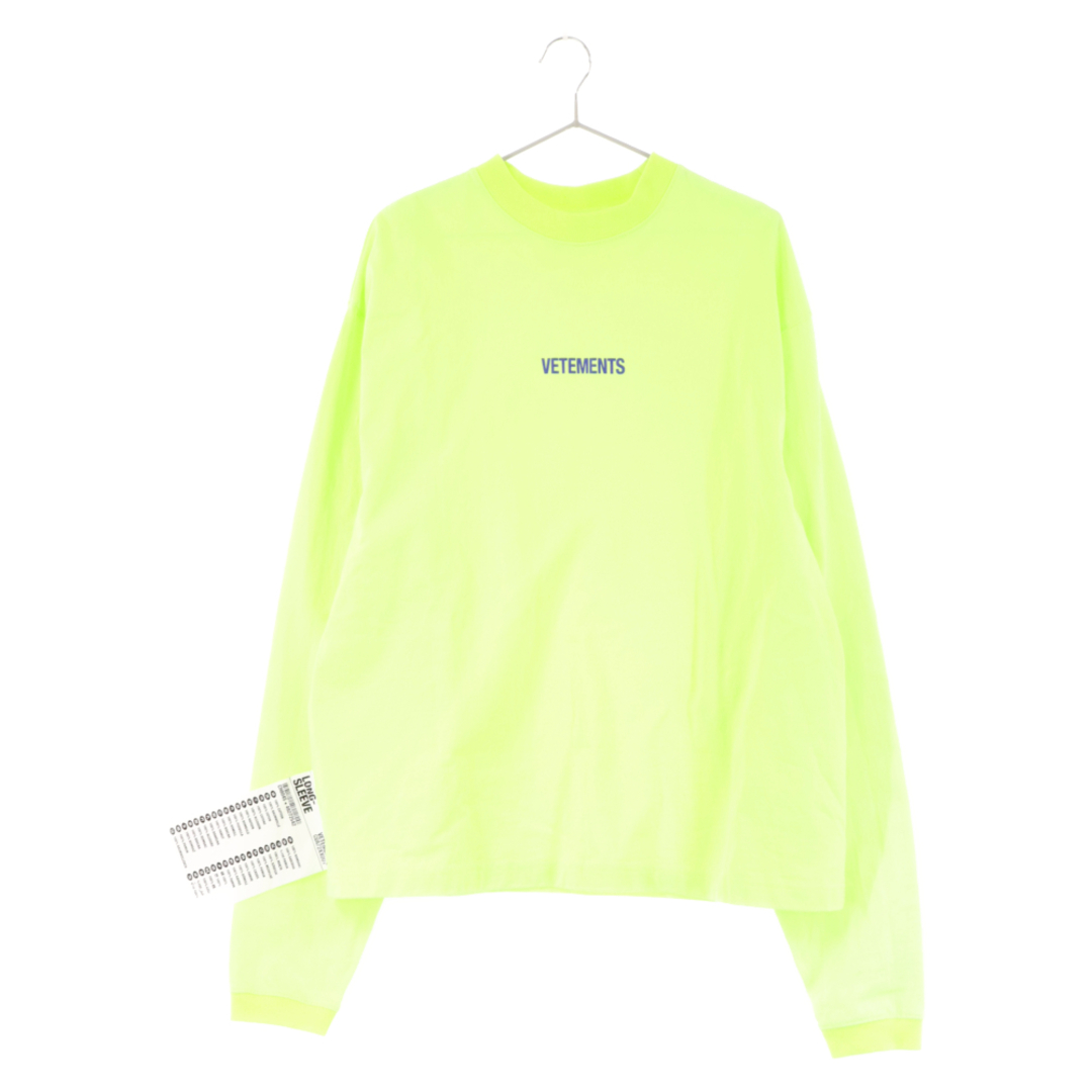 VETEMENTS ヴェトモン LOGO LABEL LONGSLEEVE ロゴ ラベル 長袖Tシャツ イエロー GVA72XX001