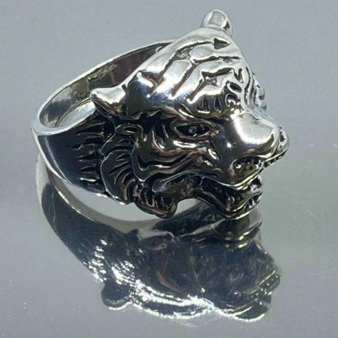タイガー 虎 シルバー リング 指輪 おしゃれ かっこいい ヴィンテージ 17号 メンズのアクセサリー(リング(指輪))の商品写真