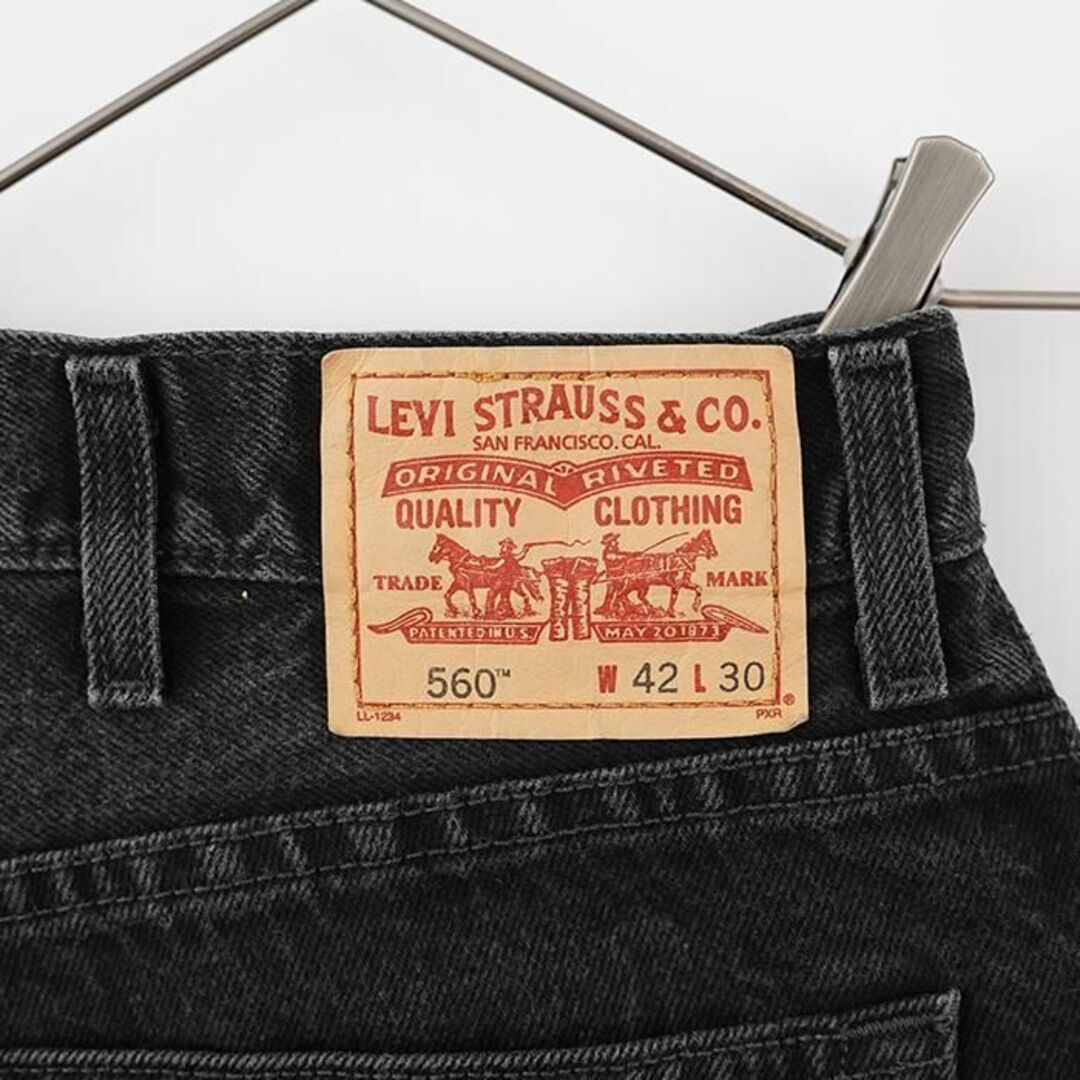 W42 Levi's リーバイス560 ブラックデニム バギーパンツ ワイド 黒