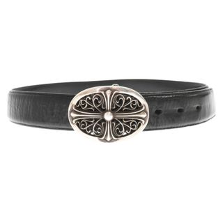 クロムハーツ(Chrome Hearts)のCHROME HEARTS クロムハーツ OVAL CROSS STRAP1.5/1.5クラシックオーバルクロスバックル レザーベルト ブラック/シルバー 30inch(ベルト)