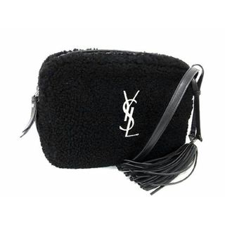 イヴサンローラン(Yves Saint Laurent)の■極美品■ YVESSAINTLAURENT イヴサンローラン ボアルーカメラバッグ ボア タッセル クロスボディ ショルダーバッグ ブラック系 AP1354(ショルダーバッグ)