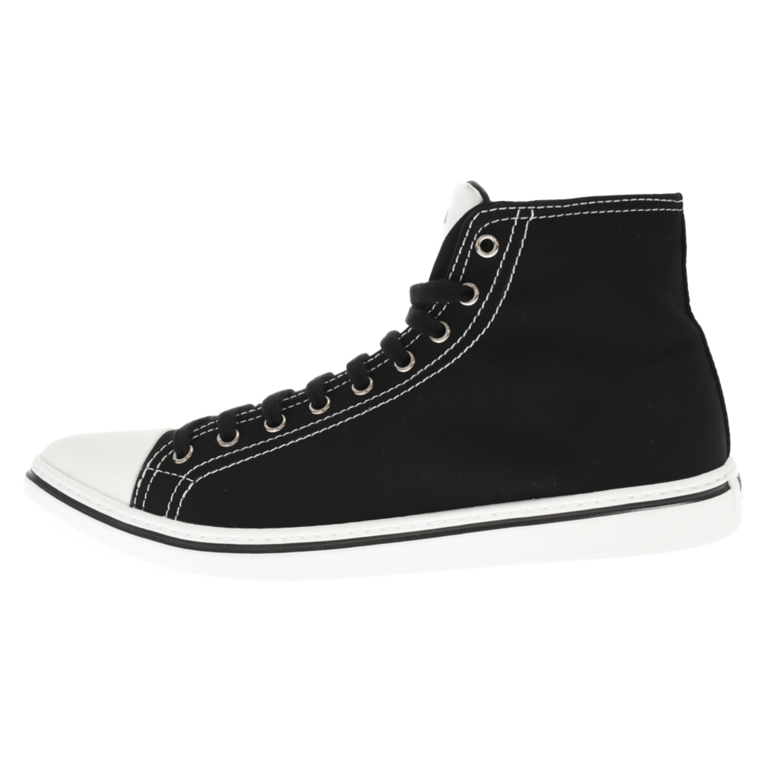 PRADA プラダ POINTY HIGH-TOP SNEAKERS SHOES 2TG177 ポインテッドトゥ ハイカットスニーカー ブラック キャンバス 7 1/2