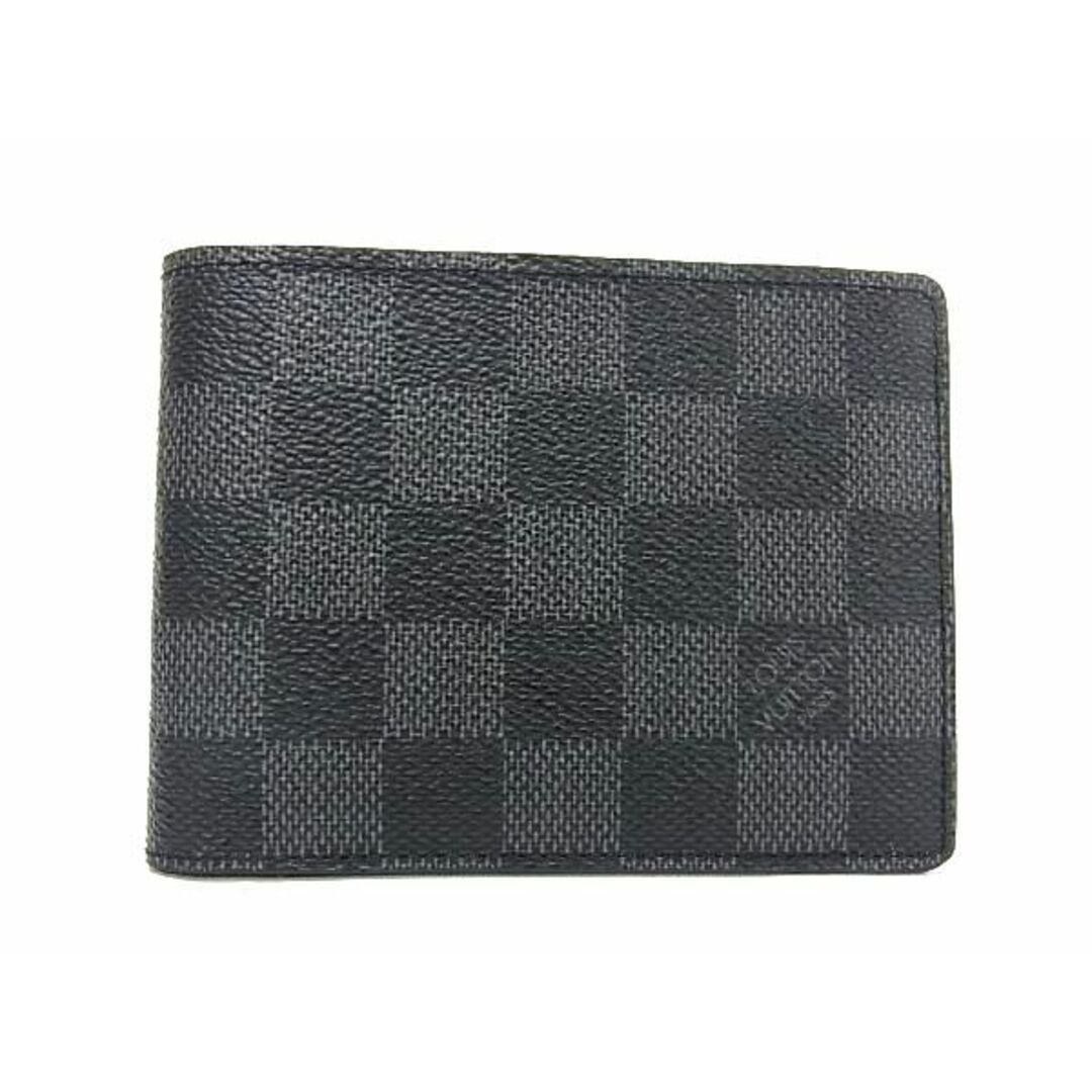 ■極美品■ LOUIS VUITTON ルイヴィトンM62663 ダミエグラフィット ミュルティプル 二つ折り 財布 ウォレット ブラック系 DA4478LOUISVUITTONの