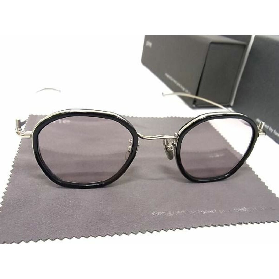 ■新品■未使用■ pine パイン 1042-1 オクタゴンフレーム サングラス メガネ 眼鏡 レディース メンズ ブラック系×シルバー系 DA4143
