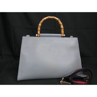 グッチ(Gucci)の■美品■ GUCCI グッチ 453764 ニムフェア バンブー レザー ワンハンドル 2WAY ハンドバッグ ショルダー 肩掛け グレー系 AP0143(ハンドバッグ)