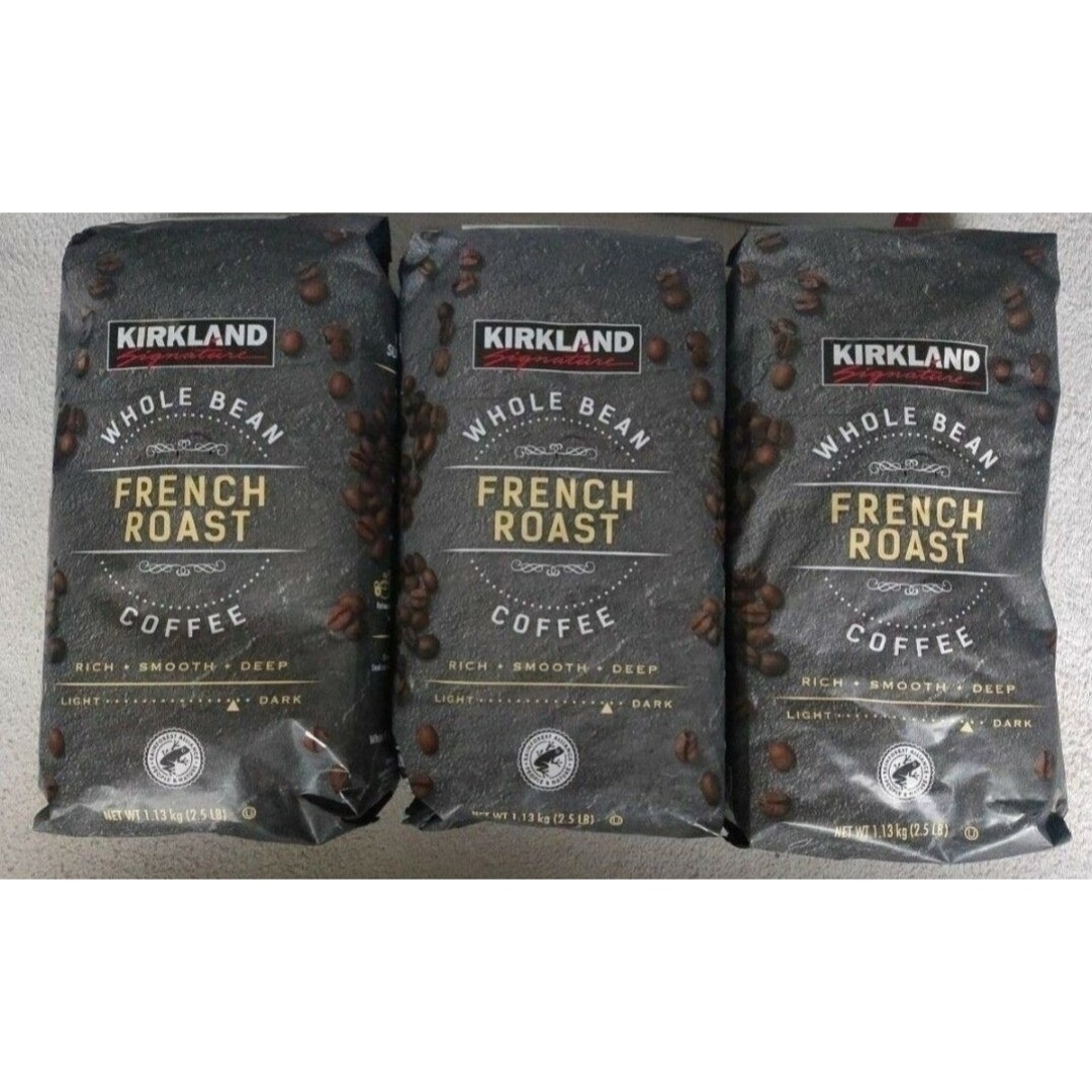 KIRKLAND(カークランド)の特売♪♪カークランド フレンチローストレギュラーコーヒー豆 1.136kg×３袋 食品/飲料/酒の飲料(コーヒー)の商品写真