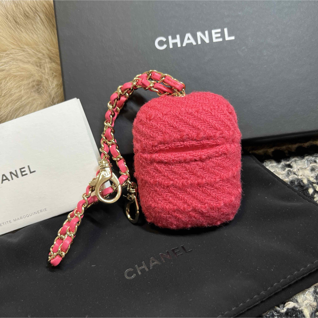 極美品！CHANEL ココ　ツイード★チェーン　AirPodsケース　可愛い♡