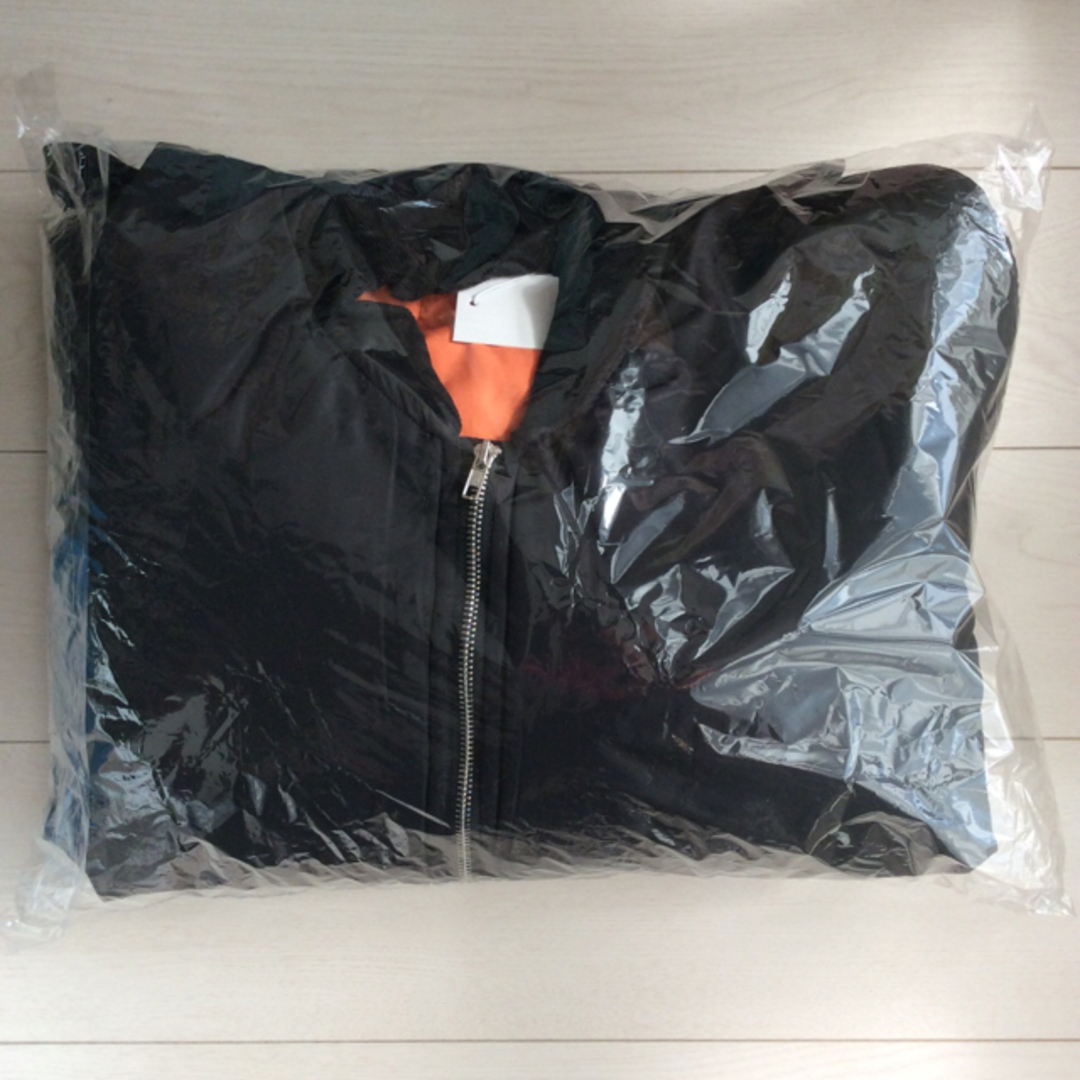 HANNE スリーブギャザーディティール MA-1 ブラック レディースのジャケット/アウター(ミリタリージャケット)の商品写真