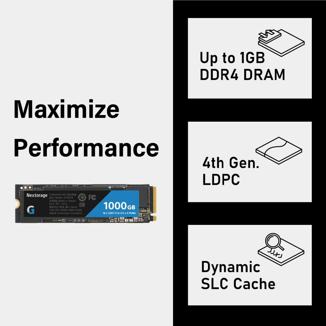Nextorage Gシリーズ SSD 1000GB 内蔵SSD M.2 228