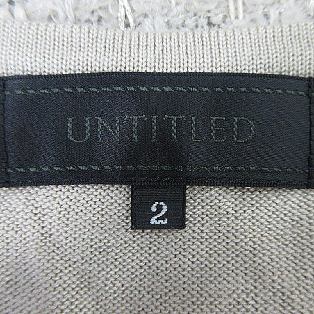 UNTITLED(アンタイトル)のアンタイトル ワンピース ひざ丈 半袖 ニット 切替 ラメ ウール 2 ベージュ レディースのワンピース(ひざ丈ワンピース)の商品写真