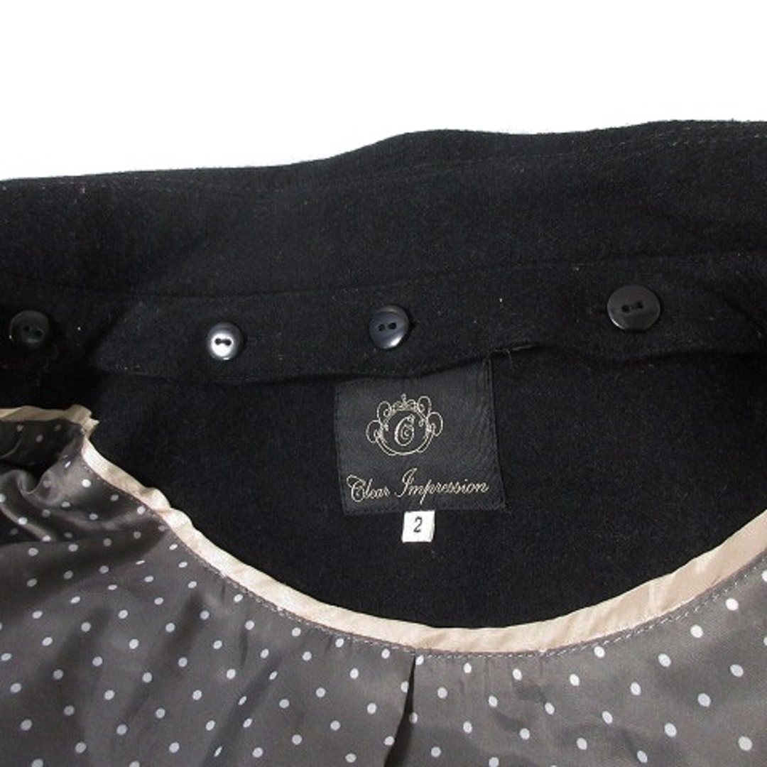 CLEAR IMPRESSION(クリアインプレッション)のクリアインプレッション コート ステンカラー ノーカラー 2way 長袖 2 黒 レディースのジャケット/アウター(その他)の商品写真