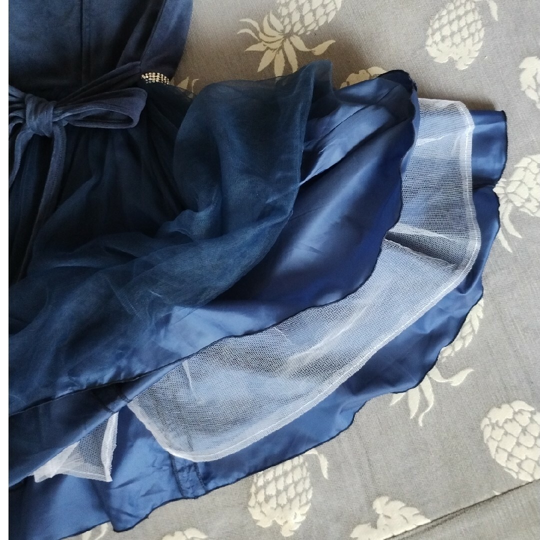 Catherine Cottage(キャサリンコテージ)の#キャサリンコテージ　紺色ベルベット風#ドレス#女の子140 キッズ/ベビー/マタニティのキッズ服女の子用(90cm~)(ワンピース)の商品写真
