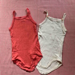 プチバトー(PETIT BATEAU)のプチバトー　キャミソールロンパースセット　80センチ(肌着/下着)