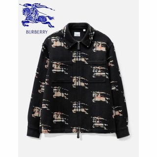 バーバリー(BURBERRY)のBURBERRY チェック EKD ウール ブレンド ジップフロント シャツ(シャツ)