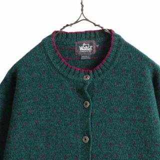 WOOLRICH - 90s ウールリッチ バーズアイ ウール ニット カーディガン