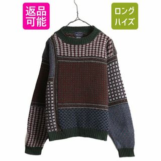 ウールリッチ(WOOLRICH)の80s ウールリッチ ノルディック パッチワーク ウール ニット セーター M(ニット/セーター)