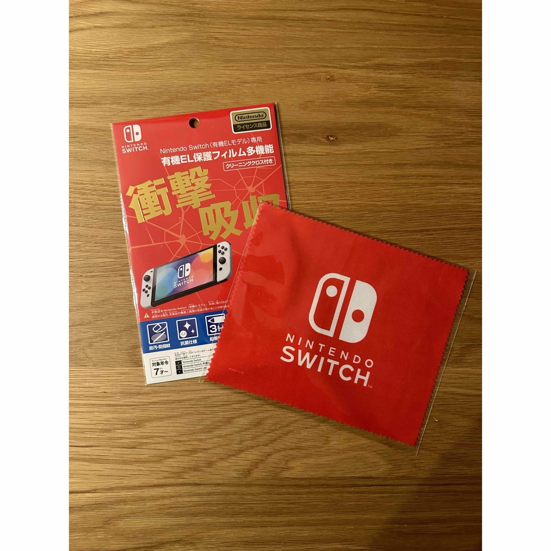 Nintendo Switch 有機EL 衝撃吸収保護フィルム クロスセット エンタメ/ホビーのゲームソフト/ゲーム機本体(その他)の商品写真