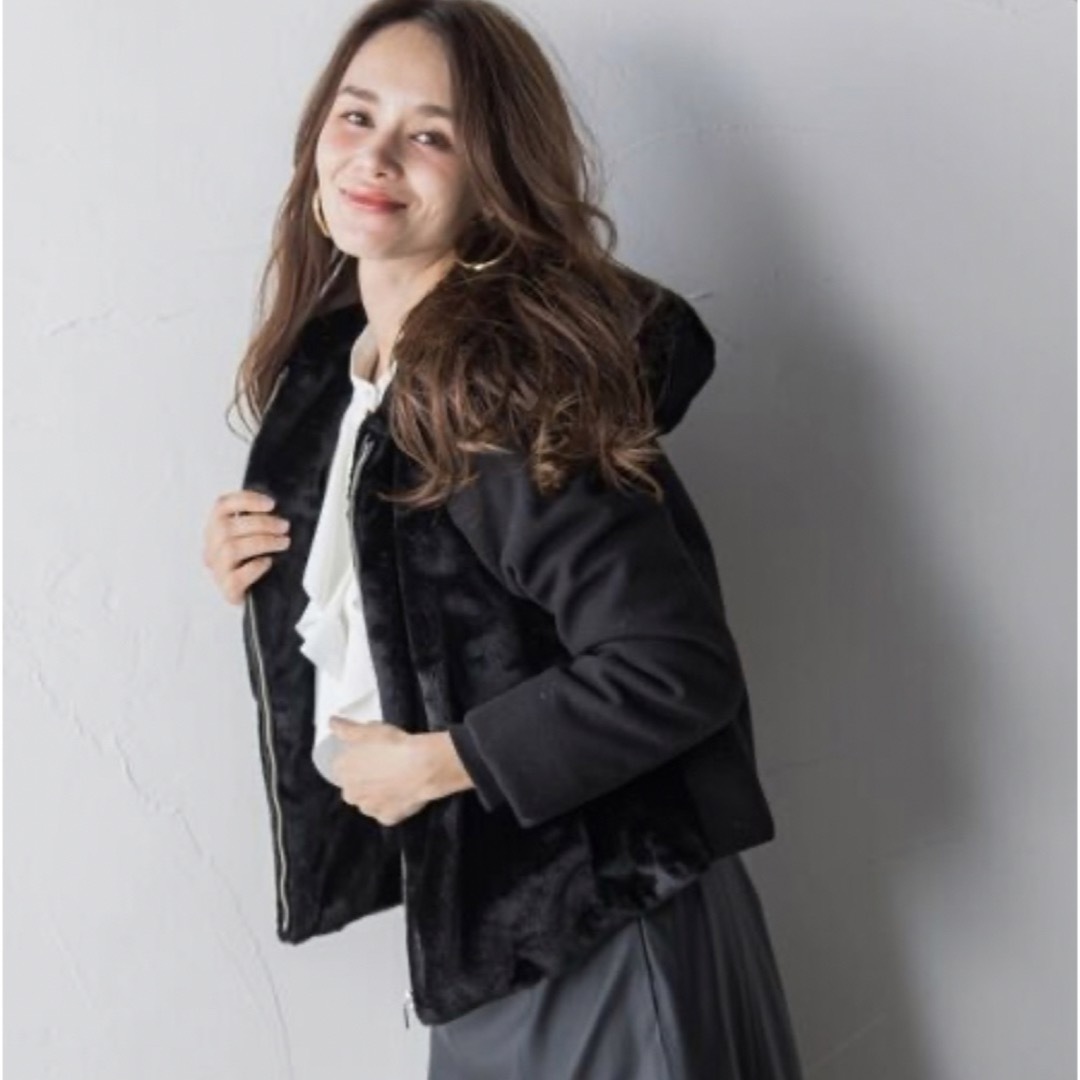 Viaggio Blu 美品 エコファードッキングシンダウンジャケット 黒-