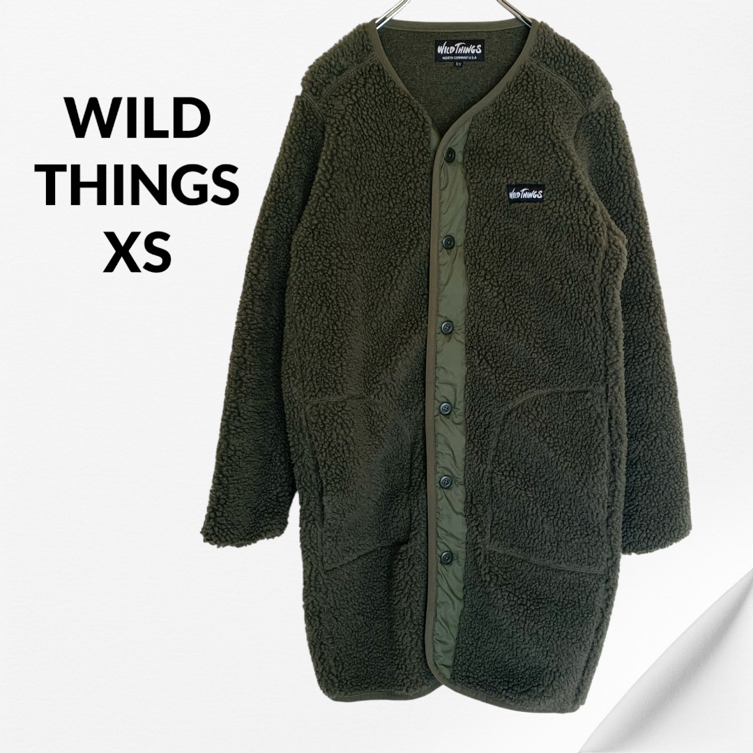 美品 WILD THINGS ワイルドシングス ボアジャケット ノーカラー XS