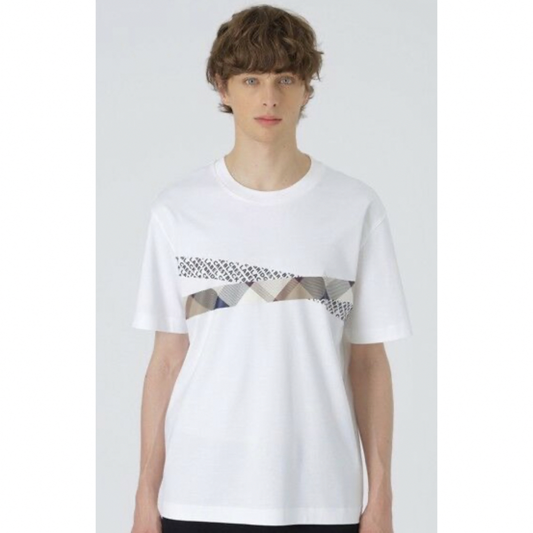 Tシャツ/カットソー(半袖/袖なし)新品　ブラックレーベルクレストブリッジ　テープチェックプリントTシャツ　Mサイズ