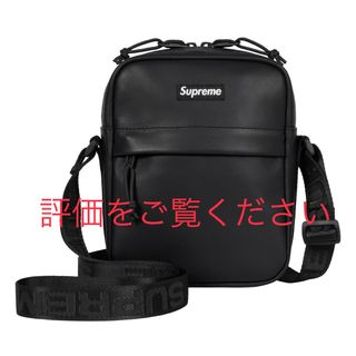 シュプリーム(Supreme)のsupreme レザー ショルダー バッグ　ブラック(ショルダーバッグ)